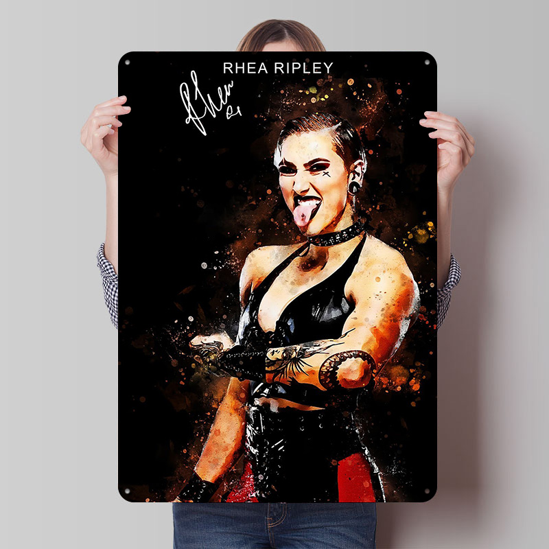 Retro Gaming At Home - Rhea Ripley Wrestler Metal Sign Wall