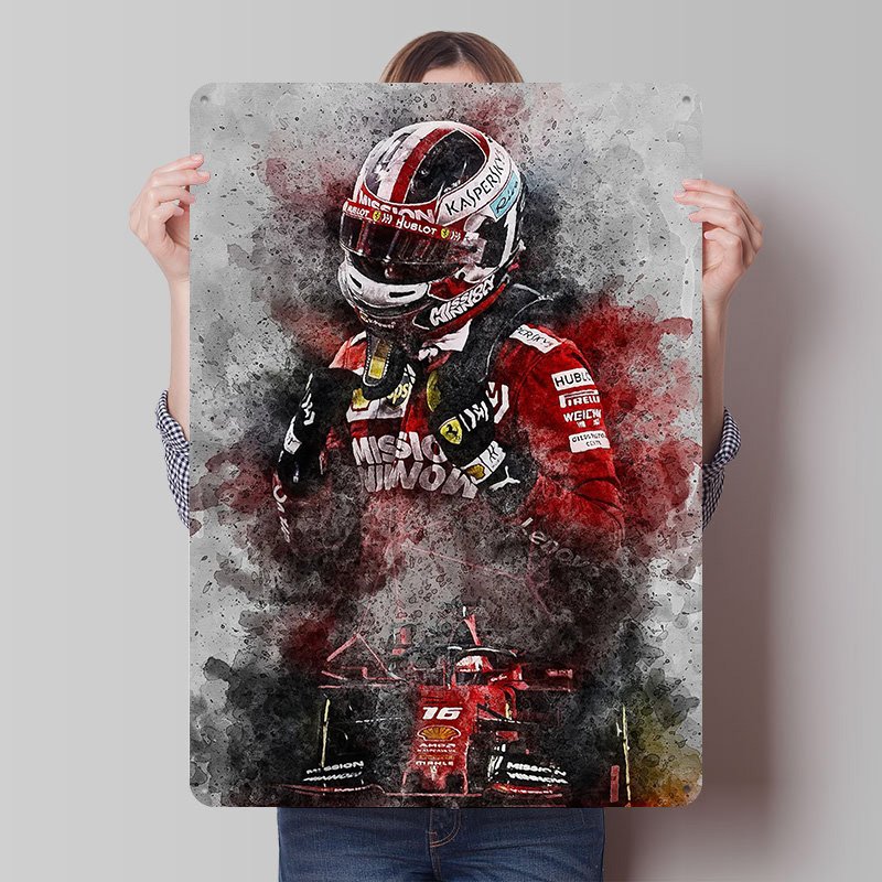 Retro Gaming At Home - Charles Leclerc Racing Tin Sign Wall
