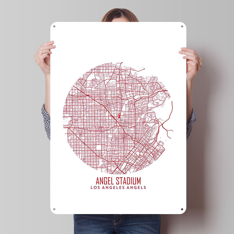Retro Gaming At Home - Angel Stadium Map Printed Poster Customizable
