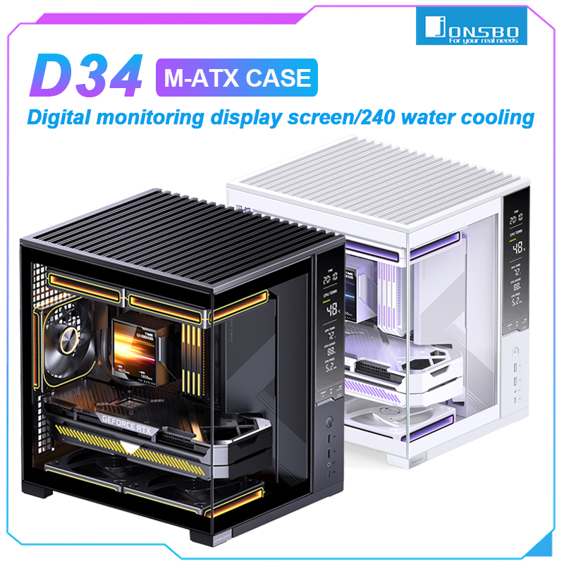 Retro Gaming Case - JONSBO D34 M-ATX PC Case Tempered