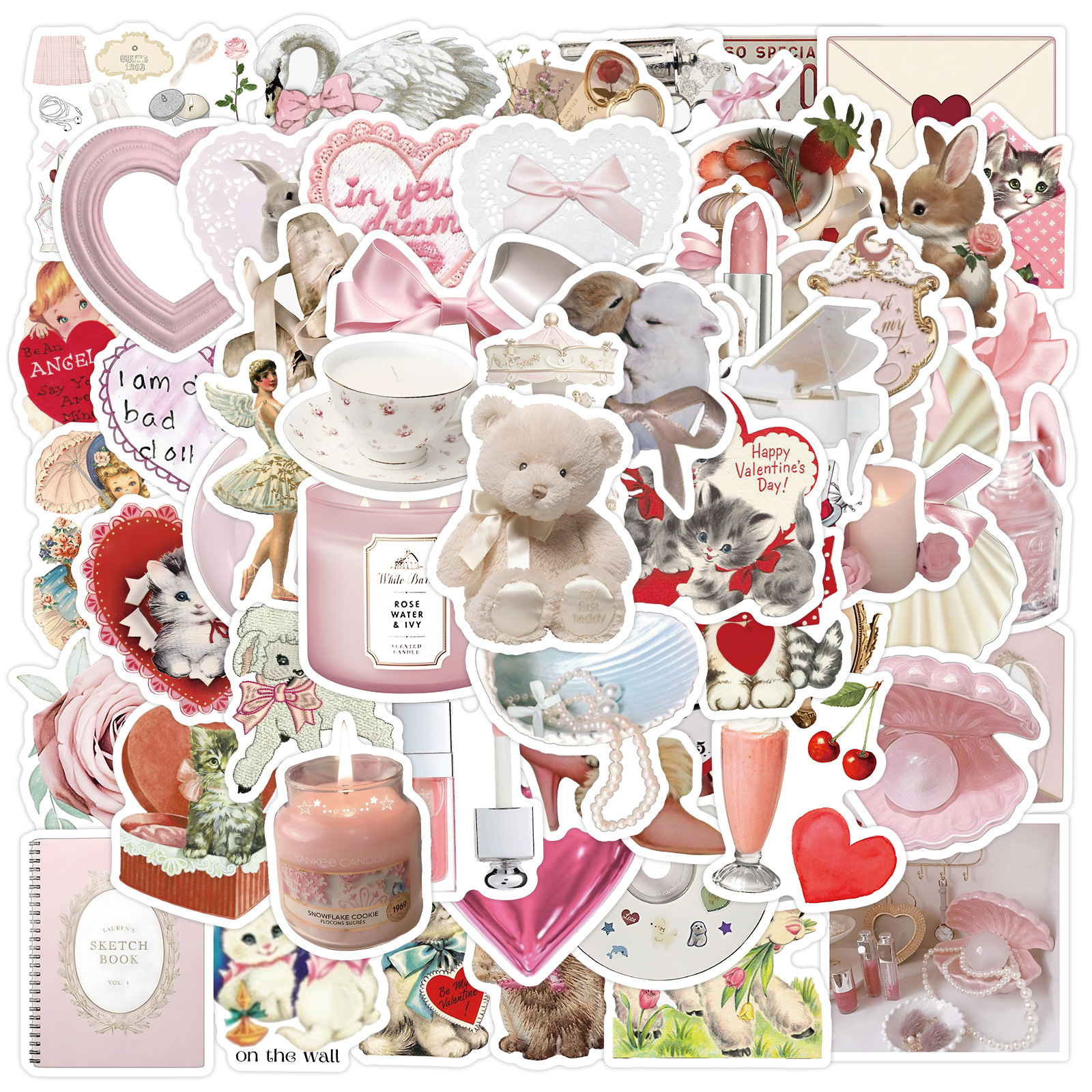 Retro Gaming Magazine - 60Pcs Nordic Style Coquette Stickers For