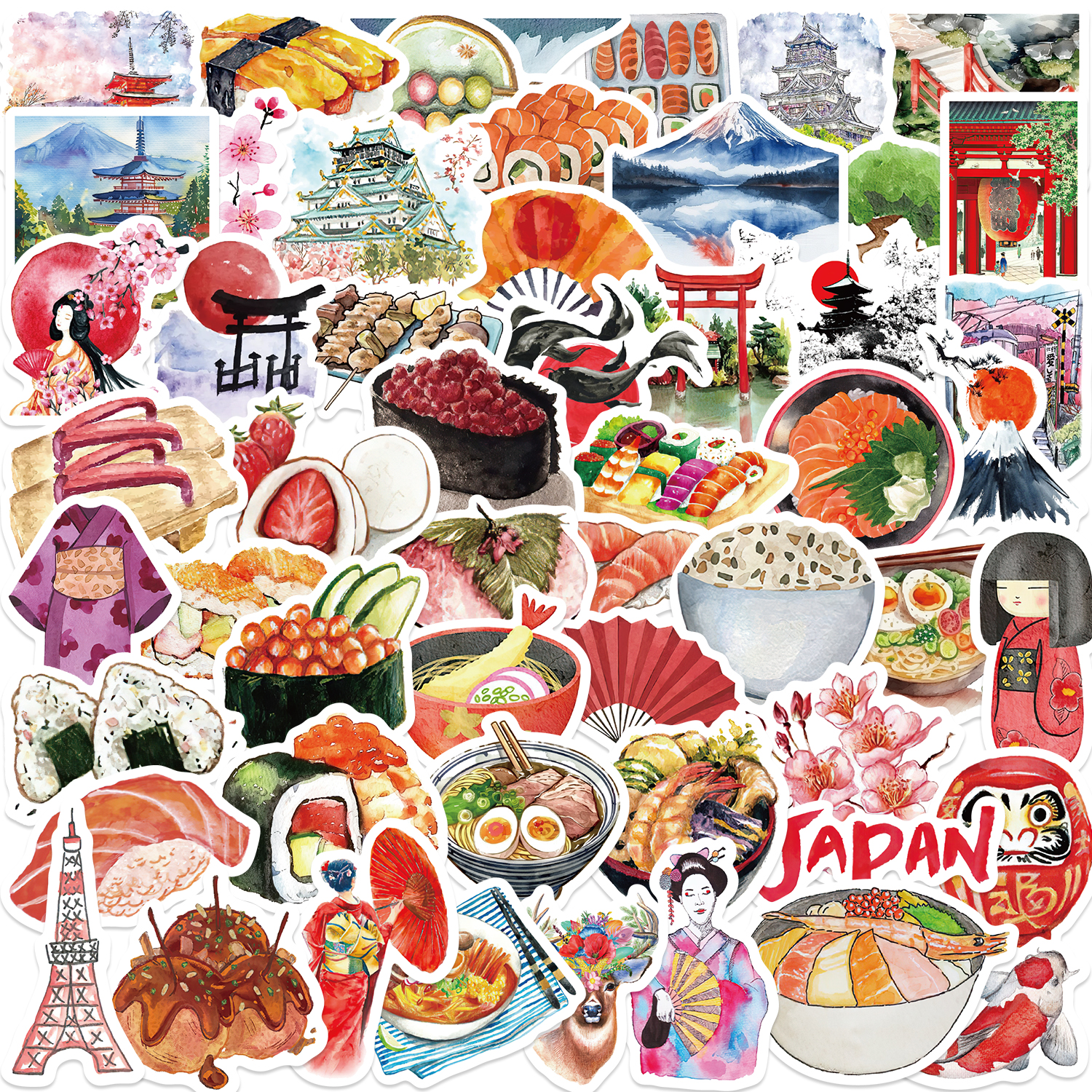 Retro Gaming Magazine - 64pcs Japanese Culture Food Aesthetic Stickers