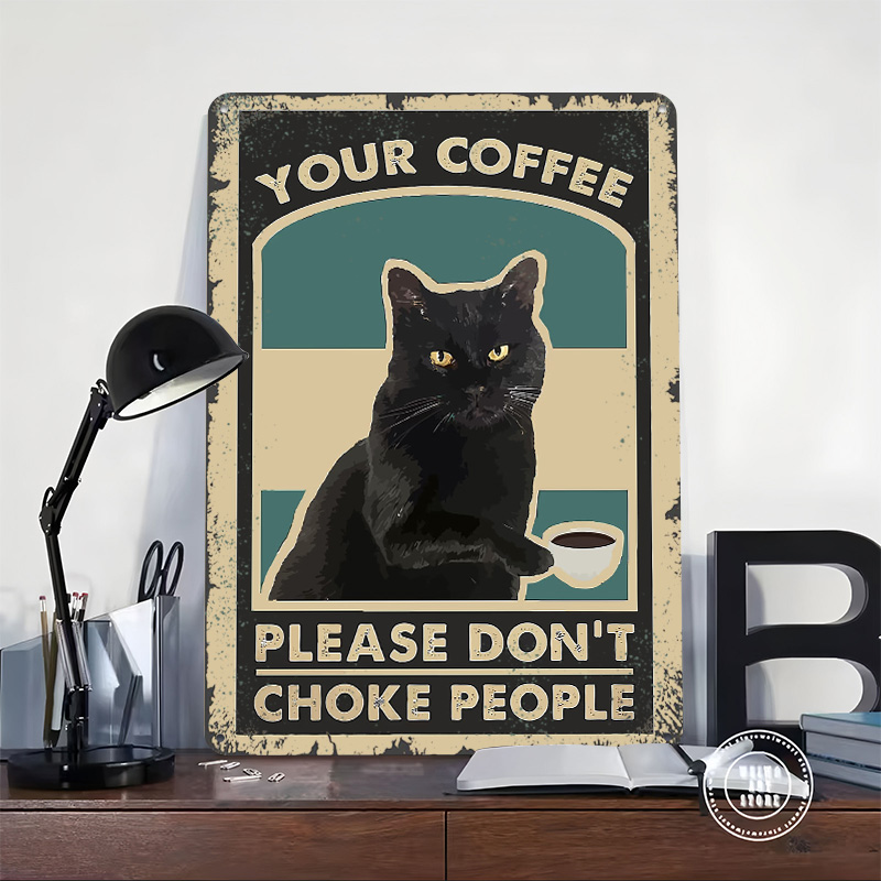 Black Cat Coffee Warning Print - Retro Gaming At Home recensione e prezzo