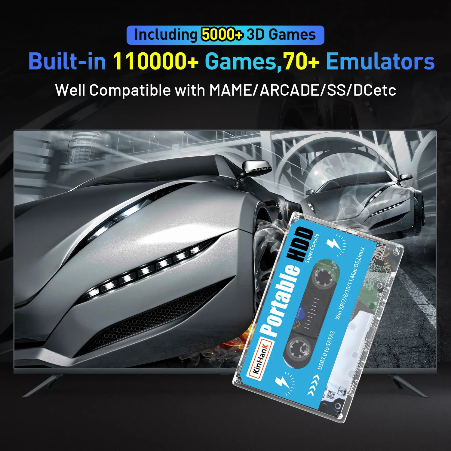KINHANK 500G Gaming HDD Super  - Retro Gaming Batocera recensione e prezzo