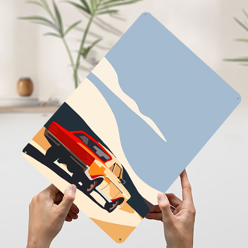Vintage Car on Road Metal Post - Retro Gaming On recensione e prezzo