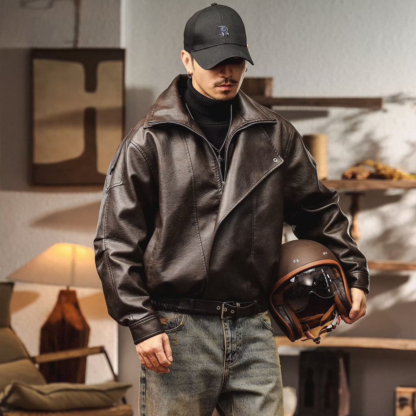 PU Leather American Retro Men' - Retro Gaming Jacket recensione e prezzo