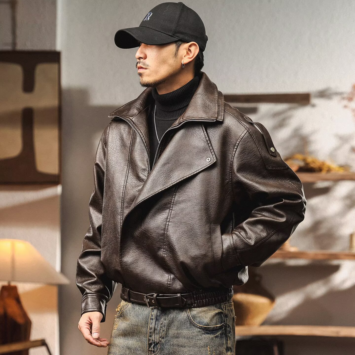 PU Leather American Retro Men' - Retro Gaming Jacket recensione e prezzo