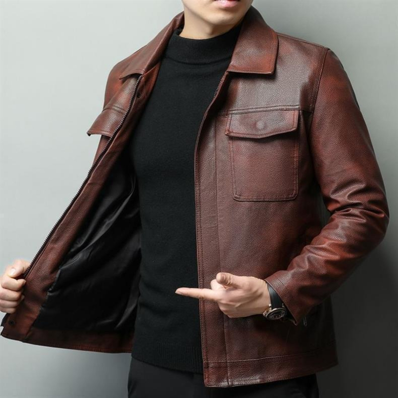 Vintage Brown Cowhide Leather  - Retro Gaming Jacket recensione e prezzo