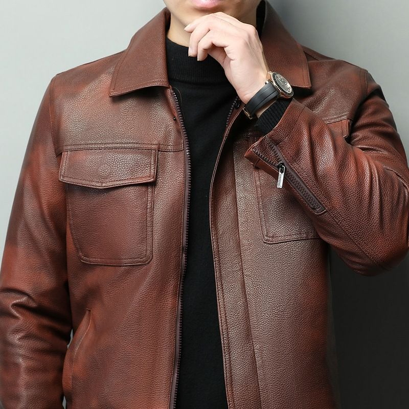 Vintage Brown Cowhide Leather  - Retro Gaming Jacket recensione e prezzo